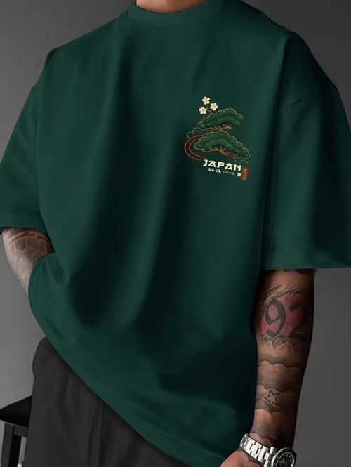 CAMISETA HOMBRE JAPAN COLOR VERDE