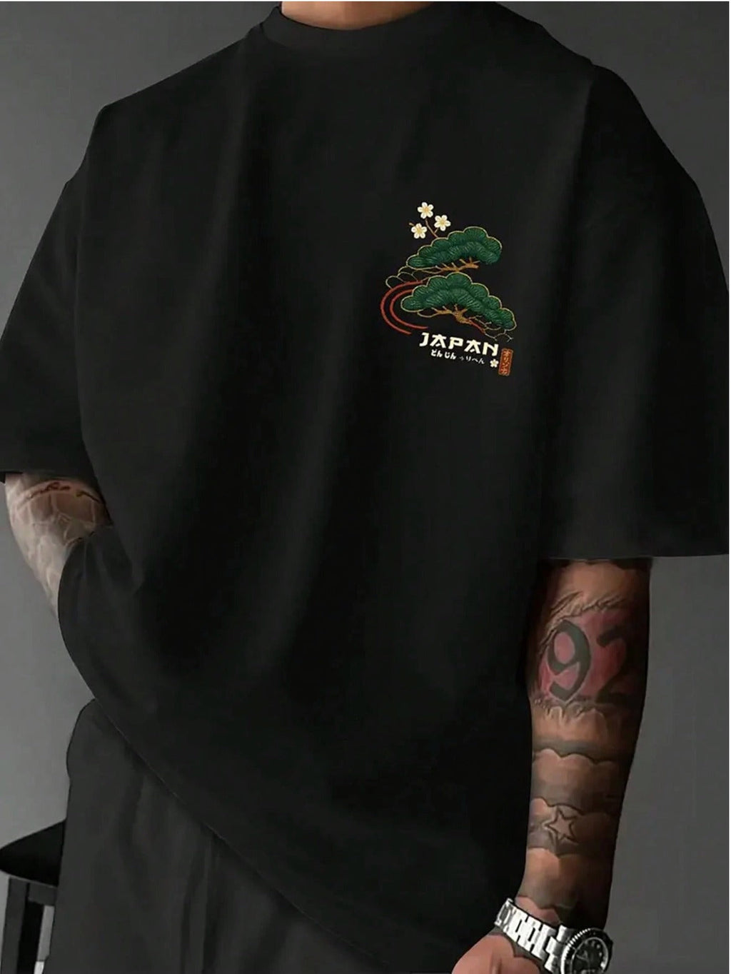 CAMISETA HOMBRE JAPAN COLOR NEGRO